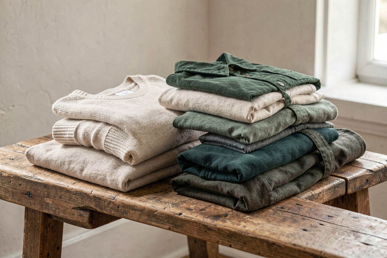 Build a capsule wardrobe with fewer better pieces: editorial still life showing the main ideas in context